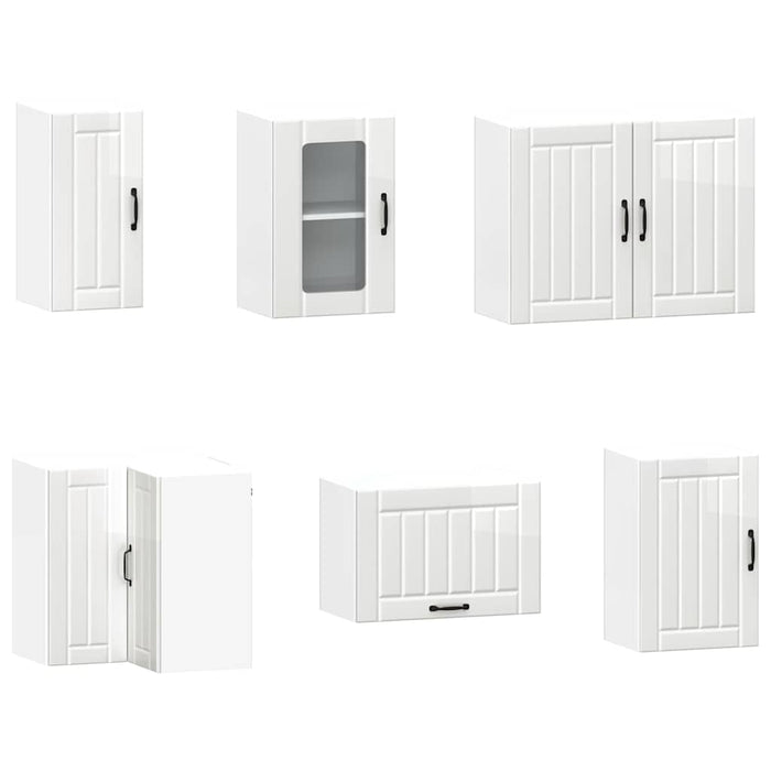 Set Mobili da Cucina 11 pz Kalmar Bianchi Lucido in Truciolato 3314943