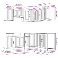 Set Mobili da Cucina 11 pz Kalmar Bianchi Lucido in Truciolato 3314943