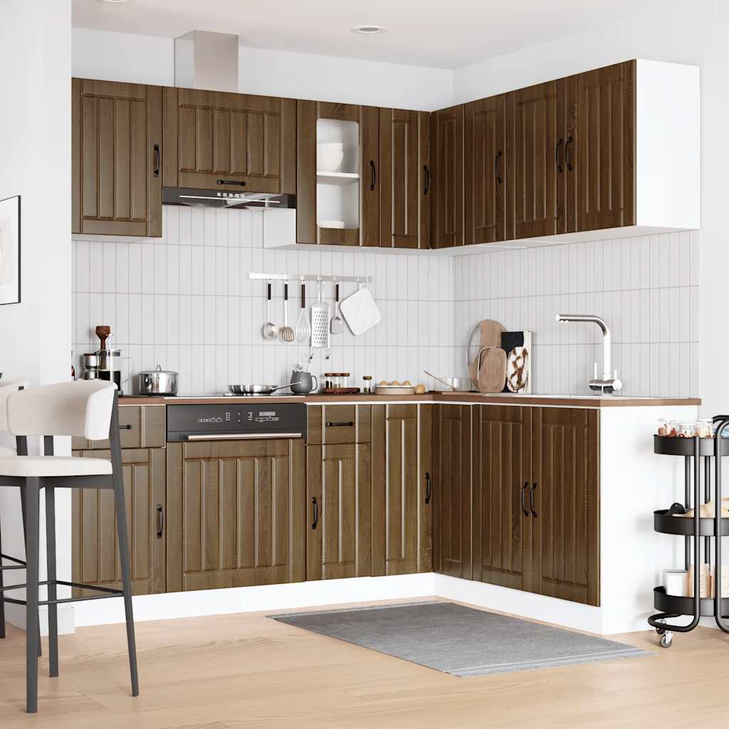 Set Mobili da Cucina 11 pz Kalmar Rovere Marrone in Truciolato