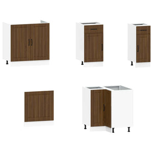 Set Mobili da Cucina 11 pz Kalmar Rovere Marrone in Truciolato