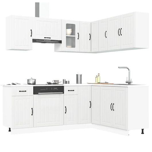 vidaXL Set Mobili da Cucina 11 pz Lucca Bianchi Legno Multistrato