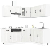 vidaXL Set Mobili da Cucina 11 pz Lucca Bianchi Lucido in Truciolato