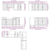 Set Mobili da Cucina 11 pz Lucca Rovere Fumo in Truciolato 3314956