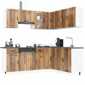 vidaXL Set Mobili da Cucina 11 pz Lucca Legno Antico in Truciolato