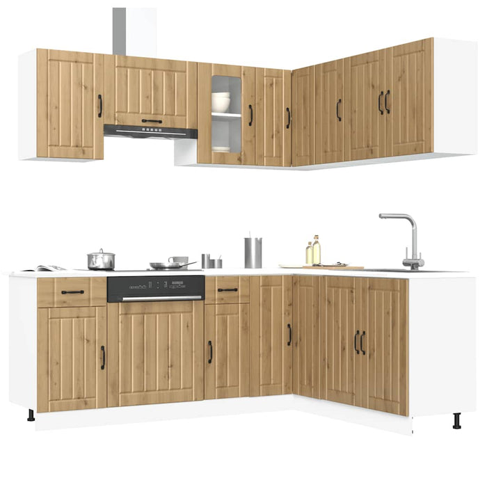 Set Mobili da Cucina 11 pz Lucca Rovere Artigianale Truciolato