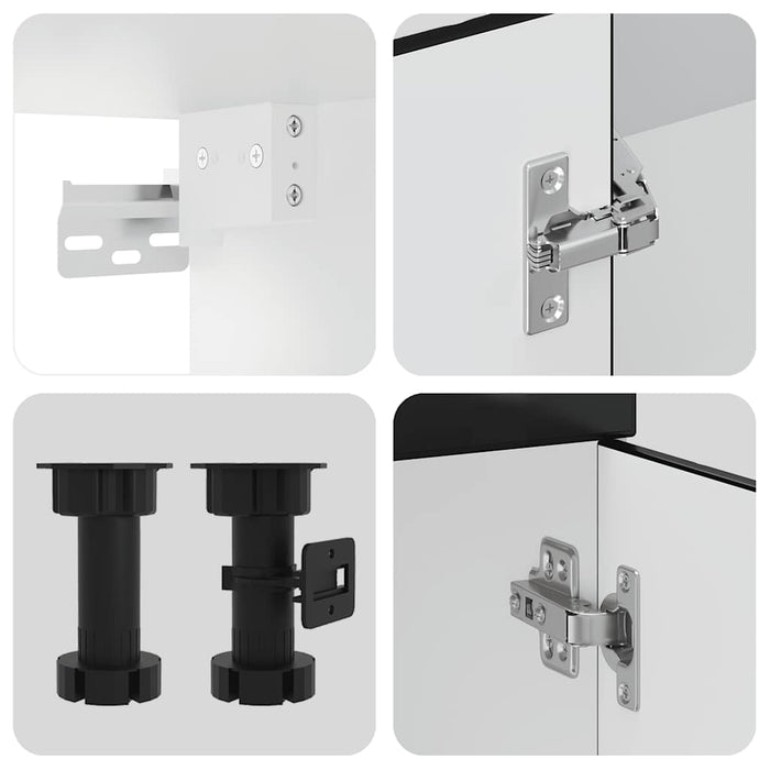 Set Mobili da Cucina 11 pz Porto Neri Legno Multistrato 3314962