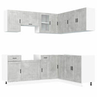 Set Mobili da Cucina 11 pz Porto Grigio Cemento in Truciolato 3314965