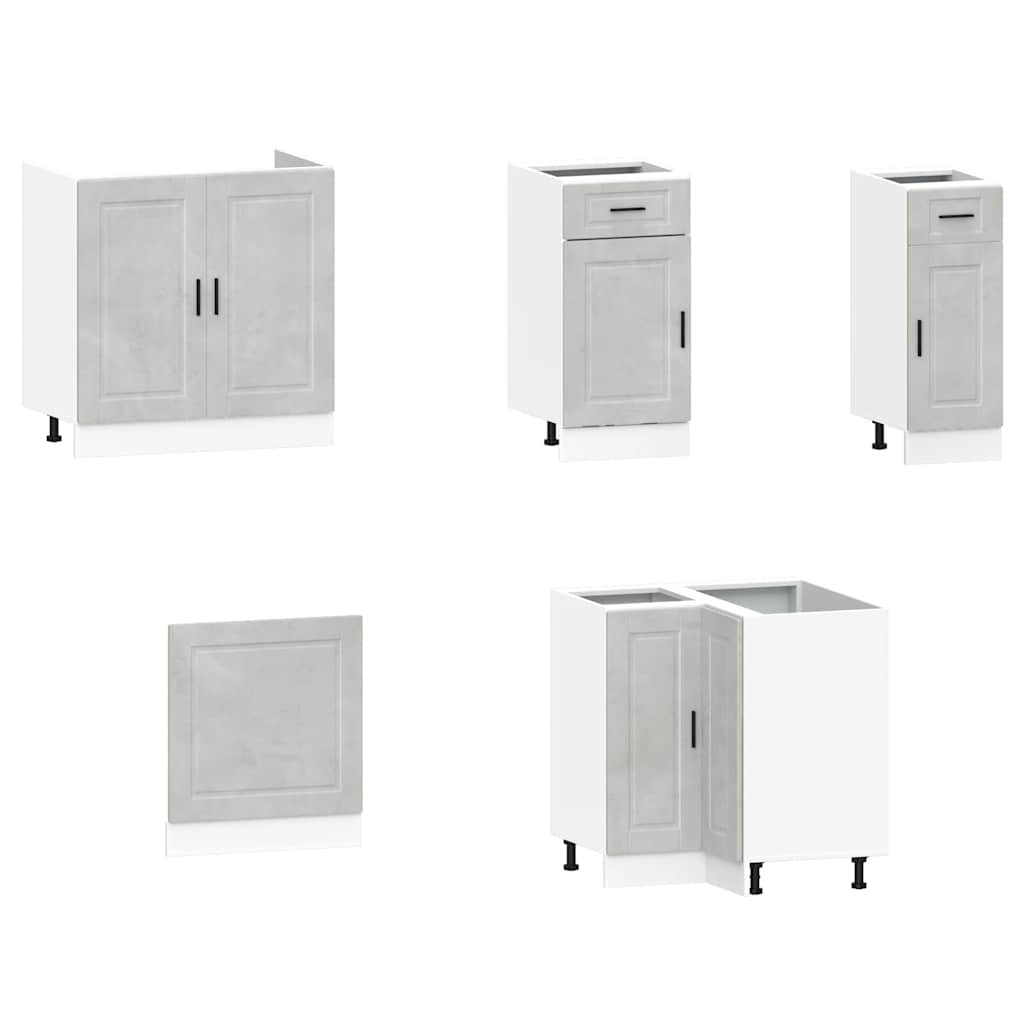Set Mobili da Cucina 11 pz Porto Grigio Cemento in Truciolato 3314965