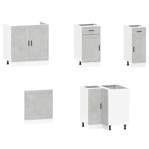 Set Mobili da Cucina 11 pz Porto Grigio Cemento in Truciolato 3314965
