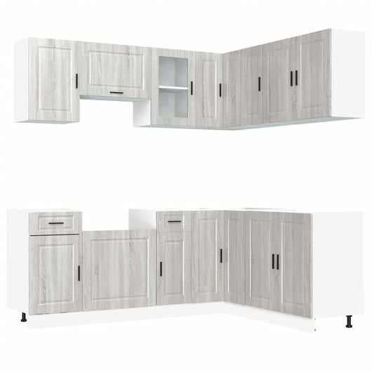 Set Mobili da Cucina 11 pz Porto Grigio Sonoma in Truciolato 3314967