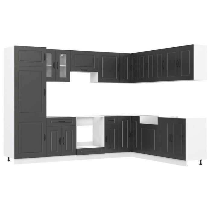 vidaXL Set Mobili da Cucina 14 pz Kalmar Neri Legno Multistrato
