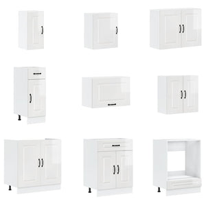 Set Mobili da Cucina 14 pz Kalmar Bianchi Lucido in Truciolato 3314973