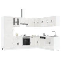 vidaXL Set Mobili da Cucina 14 pz Kalmar Bianchi Lucido in Truciolato