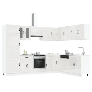 Set Mobili da Cucina 14 pz Kalmar Bianchi Lucido in Truciolato 3314973
