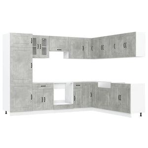 Set Mobili da Cucina 14 pz Kalmar Grigio Cemento in Truciolato 3314975
