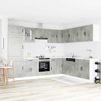 Set Mobili da Cucina 14 pz Kalmar Grigio Cemento in Truciolato 3314975