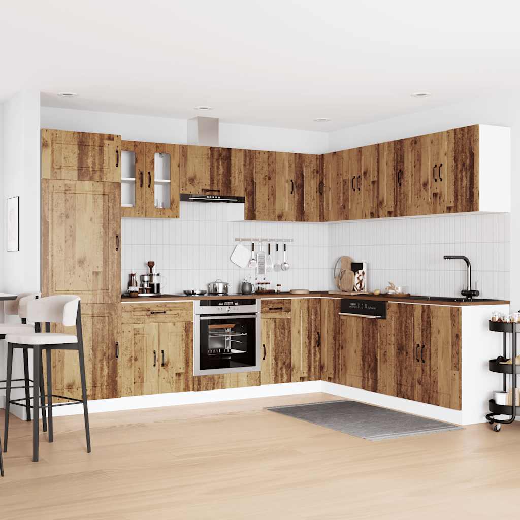 Set Mobili da Cucina 14 pz Kalmar Legno Vecchio in Truciolato 3314979