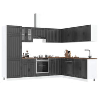 Set Mobili da Cucina 14 pz Lucca Neri Legno Multistrato
