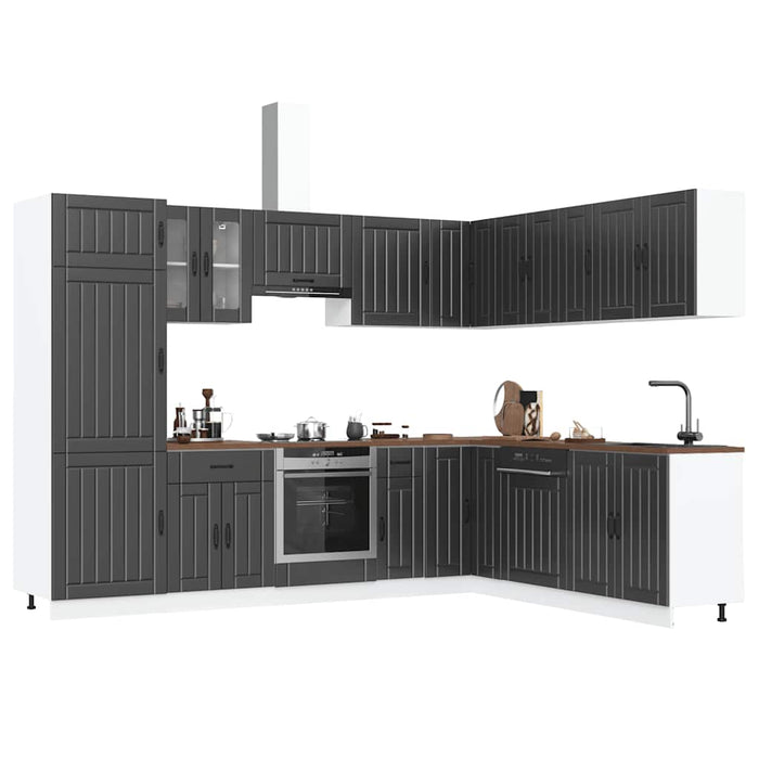Set Mobili da Cucina 14 pz Lucca Neri Legno Multistrato 3314982