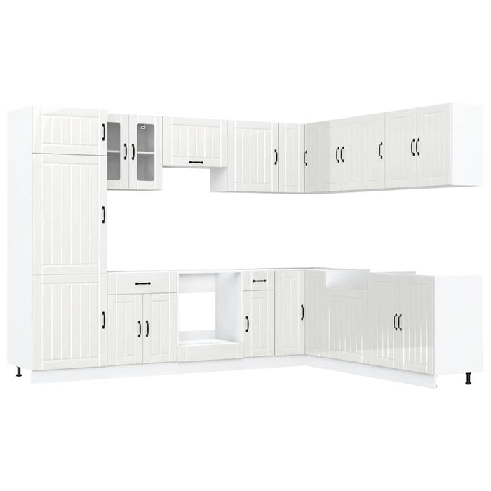 Set Mobili da Cucina 14 pz Lucca Bianchi Lucido in Truciolato 3314983