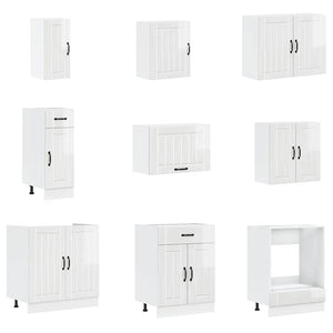 Set Mobili da Cucina 14 pz Lucca Bianchi Lucido in Truciolato 3314983