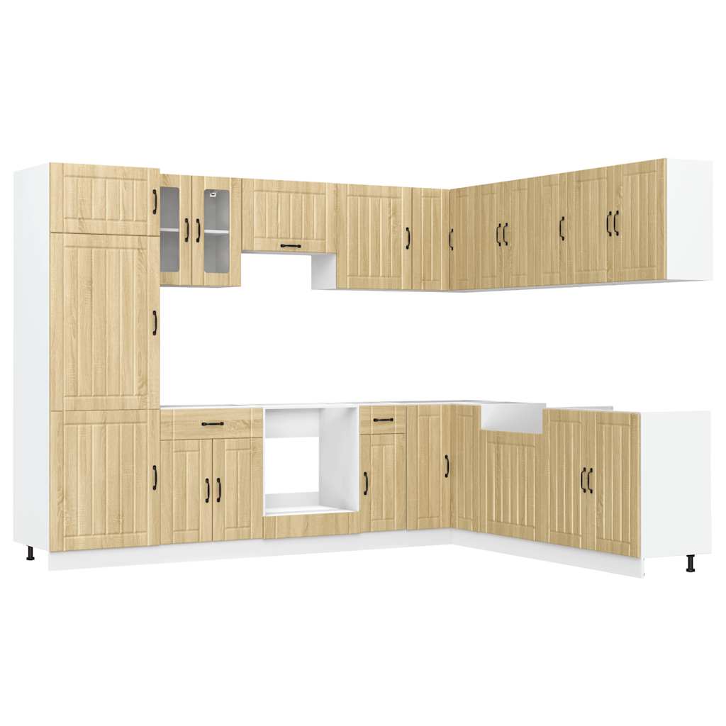 vidaXL Set Mobili da Cucina 14 pz Lucca Rovere Sonoma in Truciolato