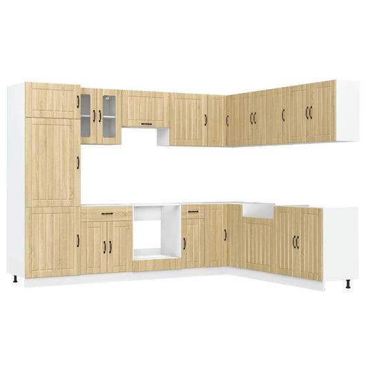 vidaXL Set Mobili da Cucina 14 pz Lucca Rovere Sonoma in Truciolato