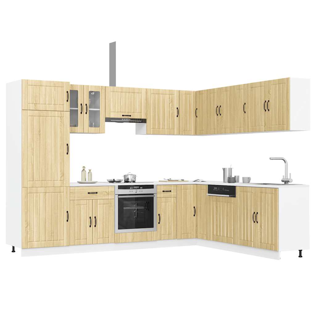 vidaXL Set Mobili da Cucina 14 pz Lucca Rovere Sonoma in Truciolato