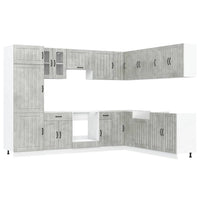 vidaXL Set Mobili da Cucina 14 pz Lucca Grigio Cemento in Truciolato