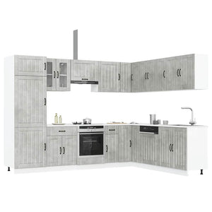 vidaXL Set Mobili da Cucina 14 pz Lucca Grigio Cemento in Truciolato