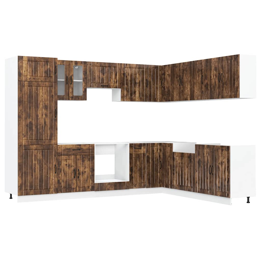 Set Mobili da Cucina 14 pz Lucca Rovere Fumo in Truciolato 3314986