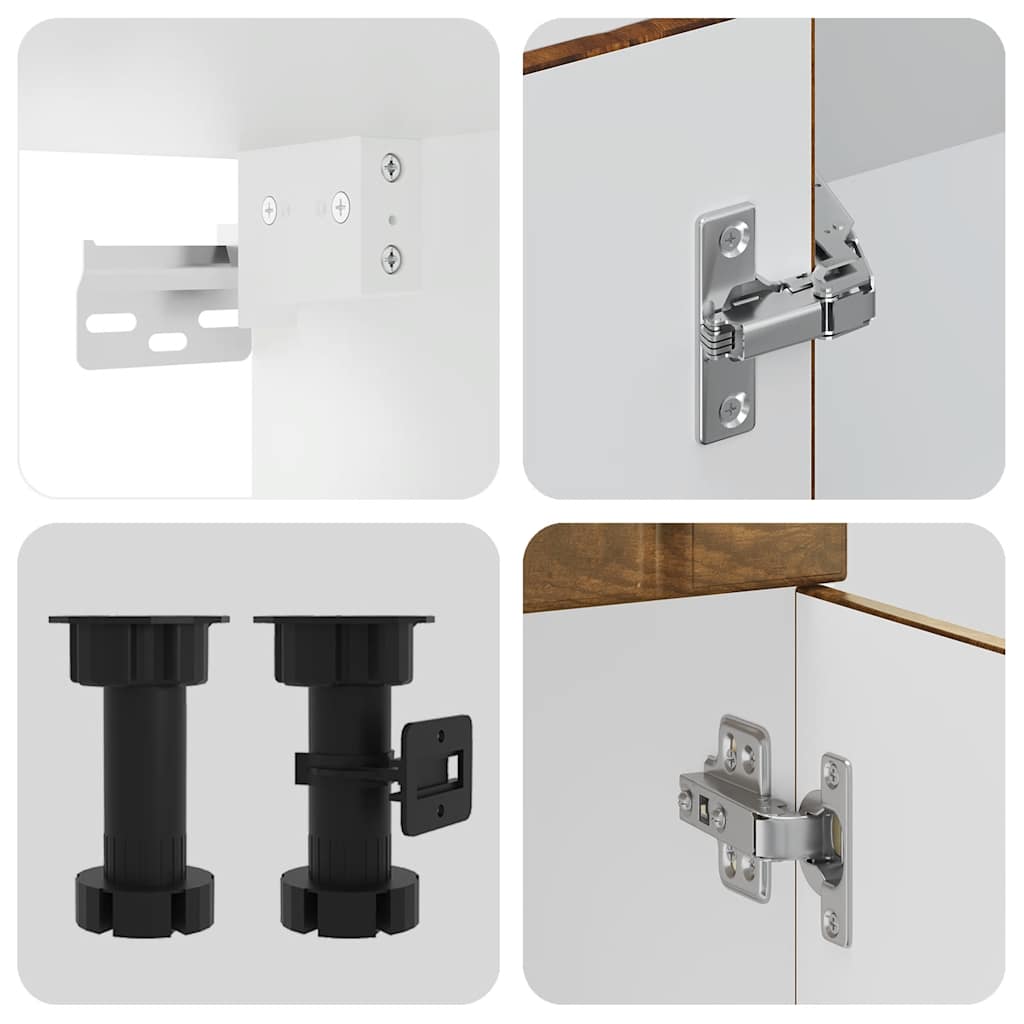 vidaXL Set Mobili da Cucina 14 pz Lucca Rovere Fumo in Truciolato