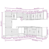 vidaXL Set Mobili da Cucina 14 pz Lucca Rovere Fumo in Truciolato