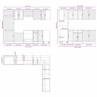 vidaXL Set Mobili da Cucina 14 pz Lucca Rovere Fumo in Truciolato