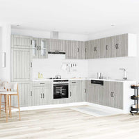 vidaXL Set Mobili da Cucina 14 pz Lucca Grigio Sonoma in Truciolato