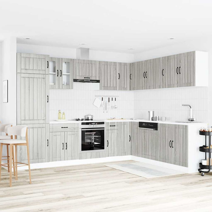 vidaXL Set Mobili da Cucina 14 pz Lucca Grigio Sonoma in Truciolato