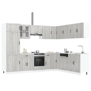 vidaXL Set Mobili da Cucina 14 pz Lucca Grigio Sonoma in Truciolato