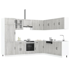 Set Mobili da Cucina 14 pz Lucca Grigio Sonoma in Truciolato 3314987
