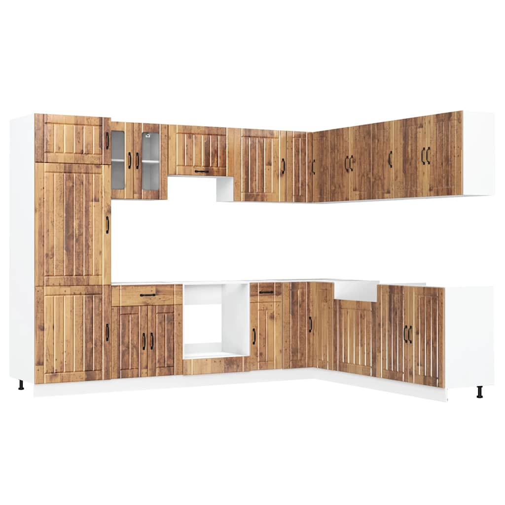 Set Mobili da Cucina 14 pz Lucca Legno Antico in Truciolato