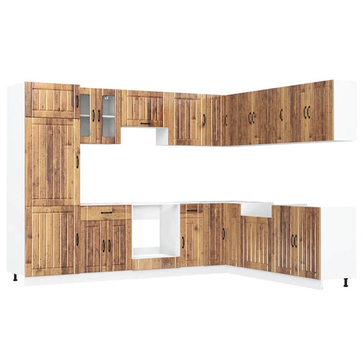 Set Mobili da Cucina 14 pz Lucca Legno Antico in Truciolato