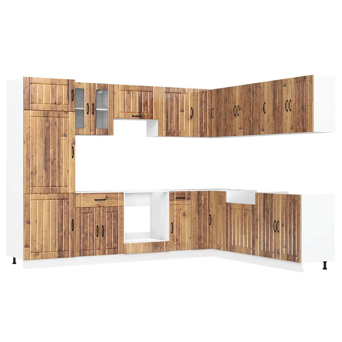 Set Mobili da Cucina 14 pz Lucca Legno Antico in Truciolato