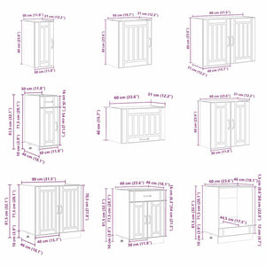 Set Mobili da Cucina 14 pz Lucca Legno Antico in Truciolato