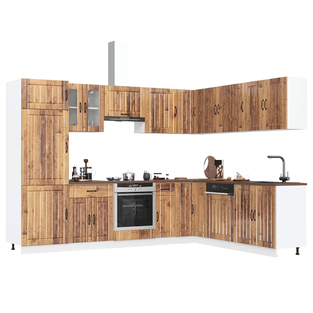 Set Mobili da Cucina 14 pz Lucca Legno Antico in Truciolato