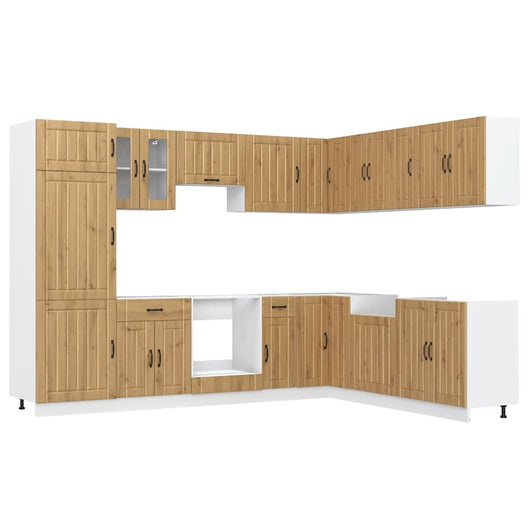 vidaXL Set Mobili da Cucina 14 pz Lucca Rovere Artigianale Truciolato