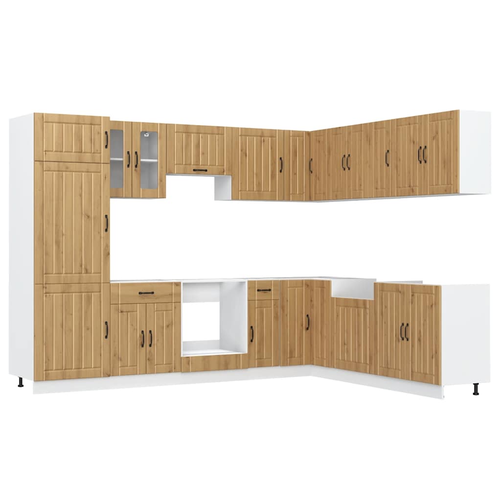 Set Mobili da Cucina 14 pz Lucca Rovere Artigianale Truciolato 3314990