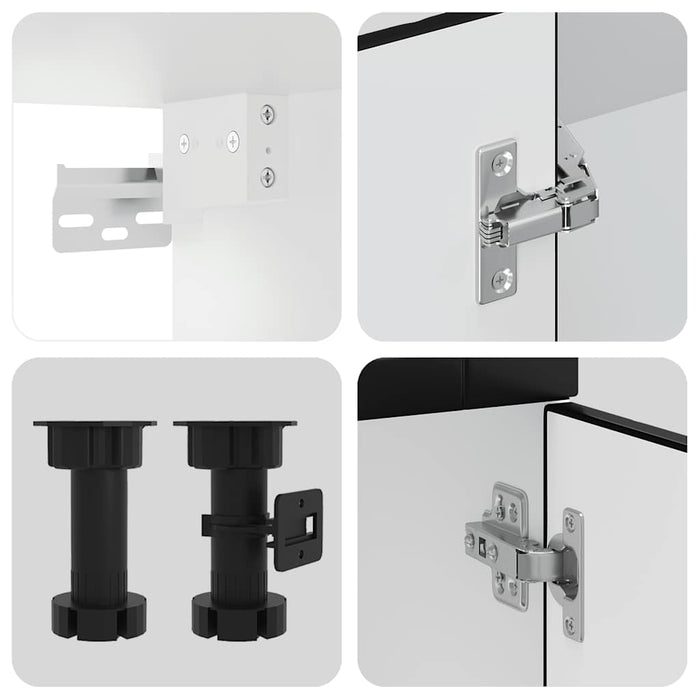 vidaXL Set Mobili da Cucina 14 pz Porto Neri Legno Multistrato