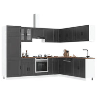 vidaXL Set Mobili da Cucina 14 pz Porto Neri Legno Multistrato