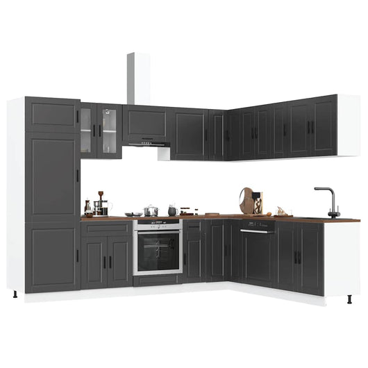 Set Mobili da Cucina 14 pz Porto Neri Legno Multistrato 3314992