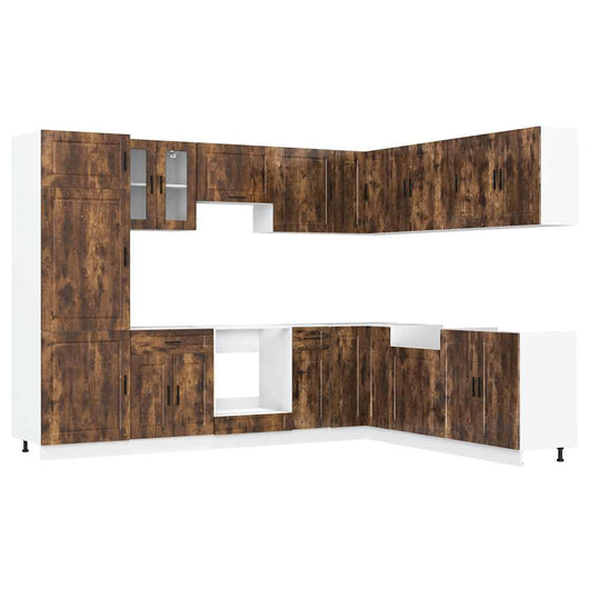 Set Mobili da Cucina 14 pz Porto Rovere Fumo in Truciolato