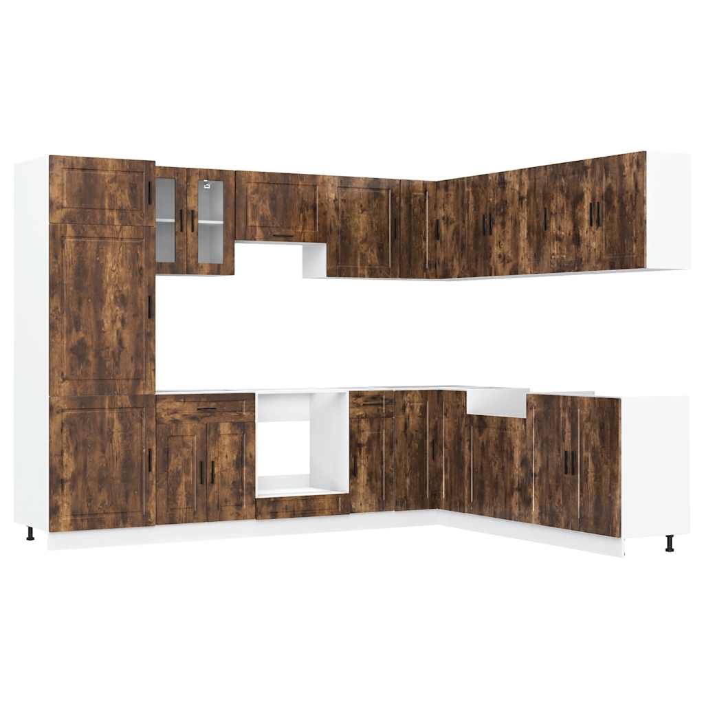 Set Mobili da Cucina 14 pz Porto Rovere Fumo in Truciolato 3314996